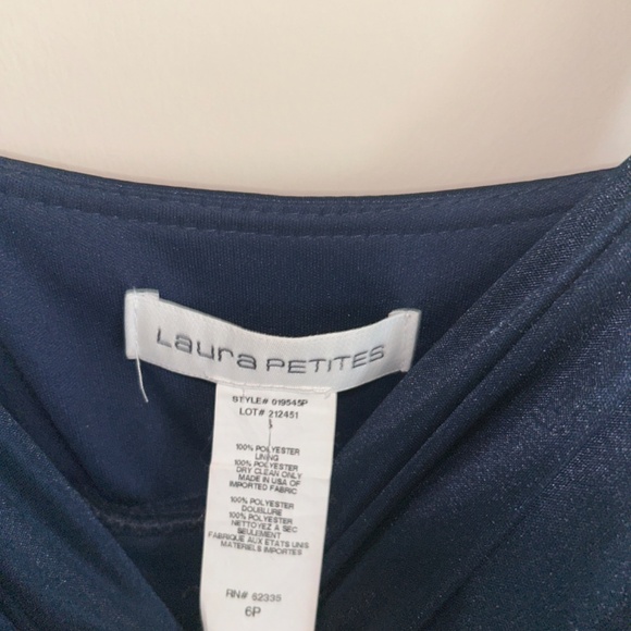 Navy Silk V-Dress - Picture 5 of 5